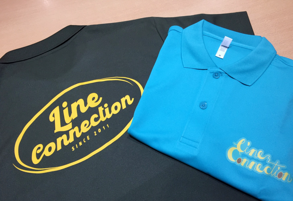 「ポロシャツ×LINE CONNECTION」：デザインサンプル（コピーマック）