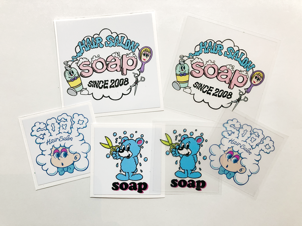 「ステッカー×HAIR SALON soap」：デザインサンプル（コピーマック） | ステッカー×HAIR SALON soap